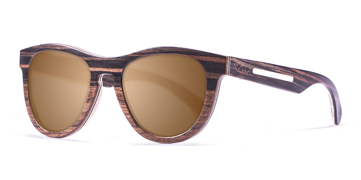 Quebec brown lens wooden polarized sunglasses