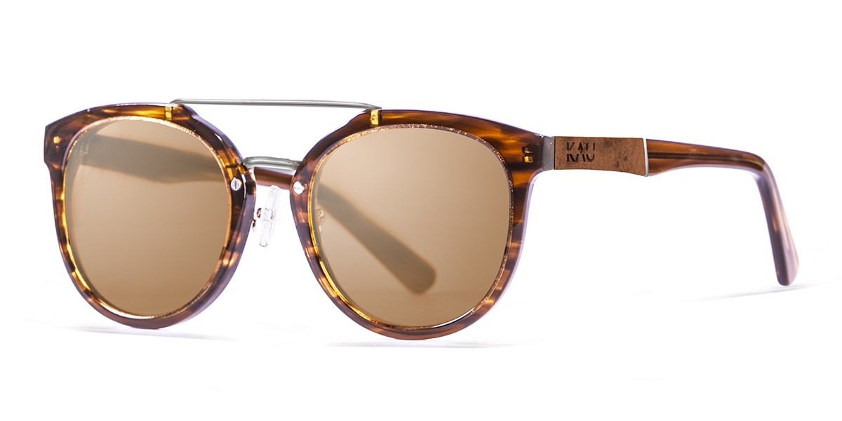 San Francisco Acetate polarized brown frame sunglasses Kauoptics front