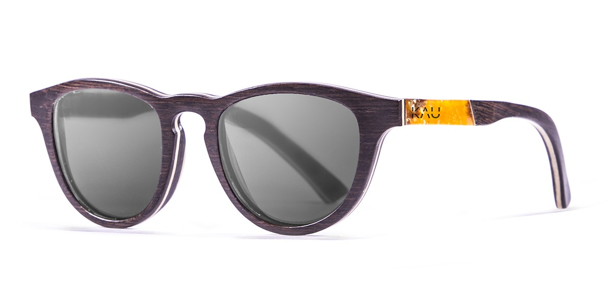 DONOSTIA brown wooden frame  polarized  sunglasses Kauoptics front