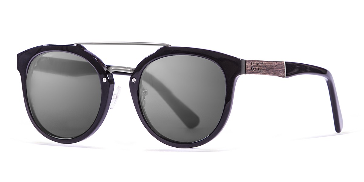 San Francisco Acetate polarized black frame sunglasses Kauoptics front