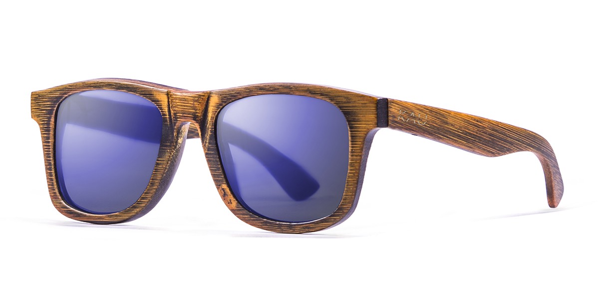 DF natural bamboo frame  polarized  sunglasses Kauoptics front